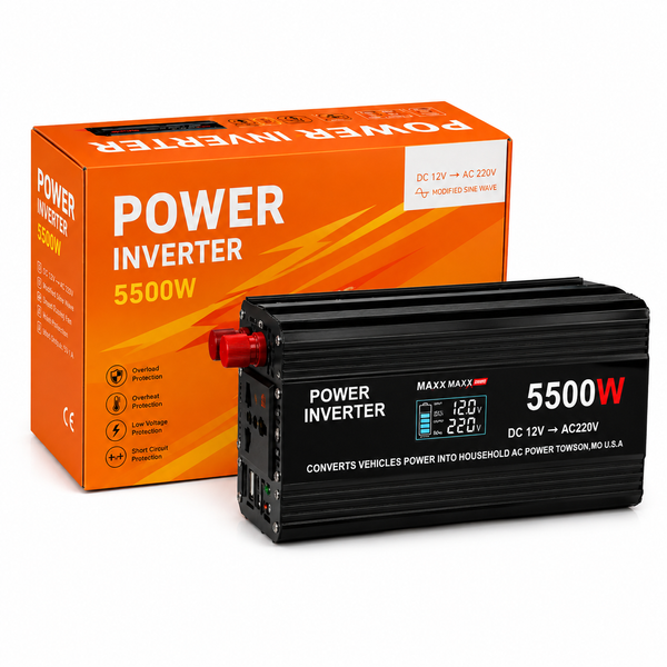 Інвертор напруги 12V-220V 5500W з інформаційним екраном 63 фото
